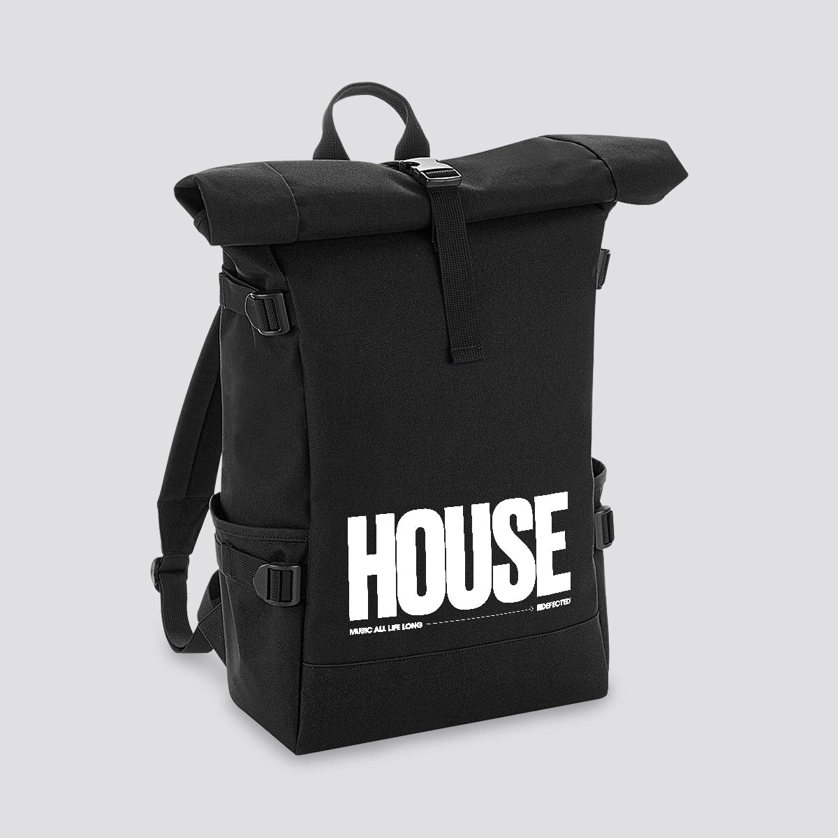 Defected House Statement Roll-Top Backpack - Image 3