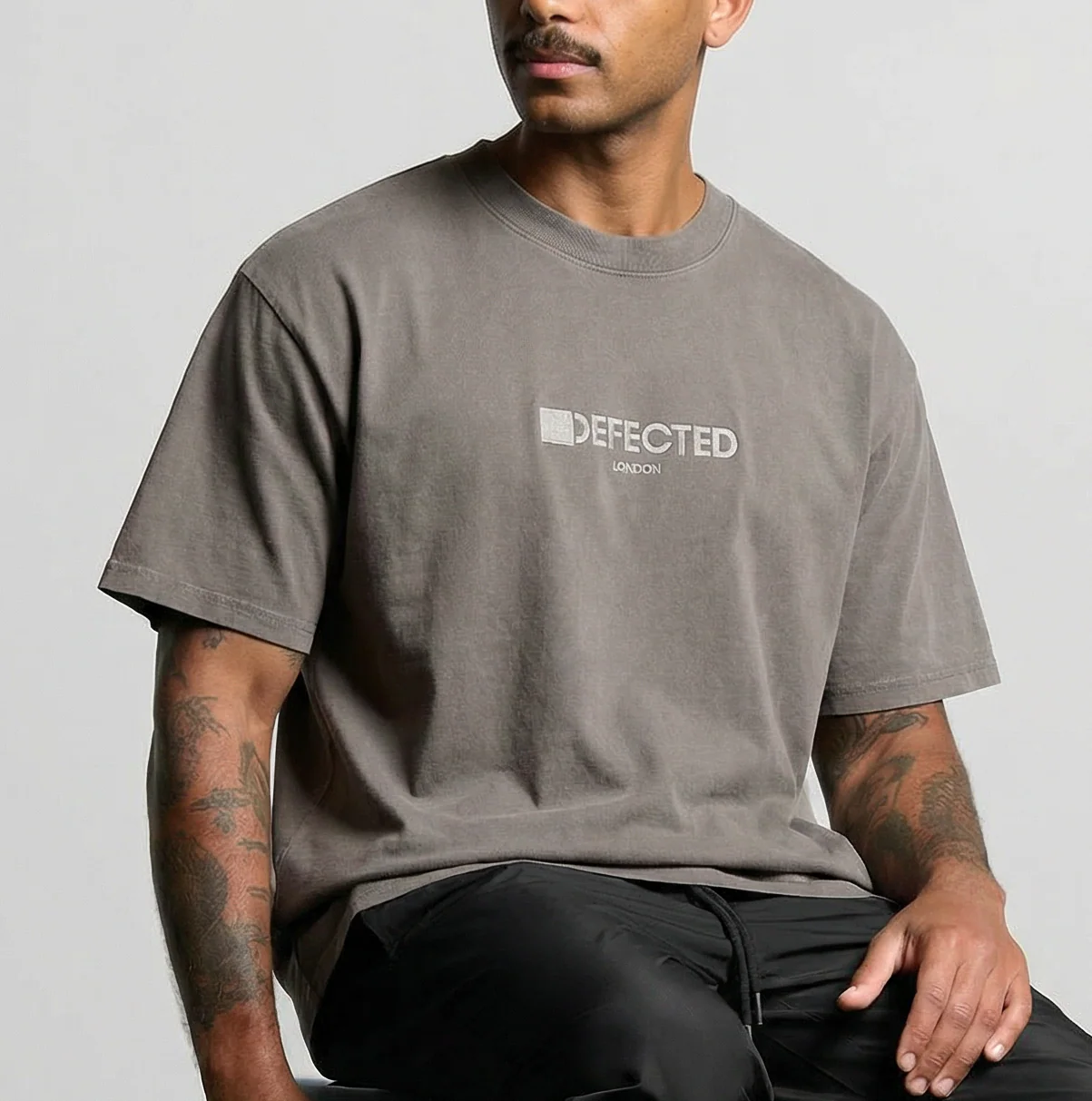 Defected London Embroidered Logo Heavy Faded T-Shirt