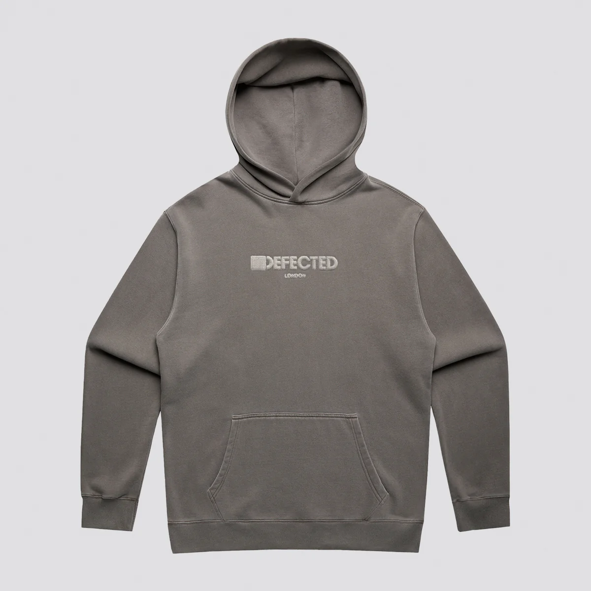 Defected London Embroidered Logo Relaxed Faded Hooded Sweatshirt - Image 2