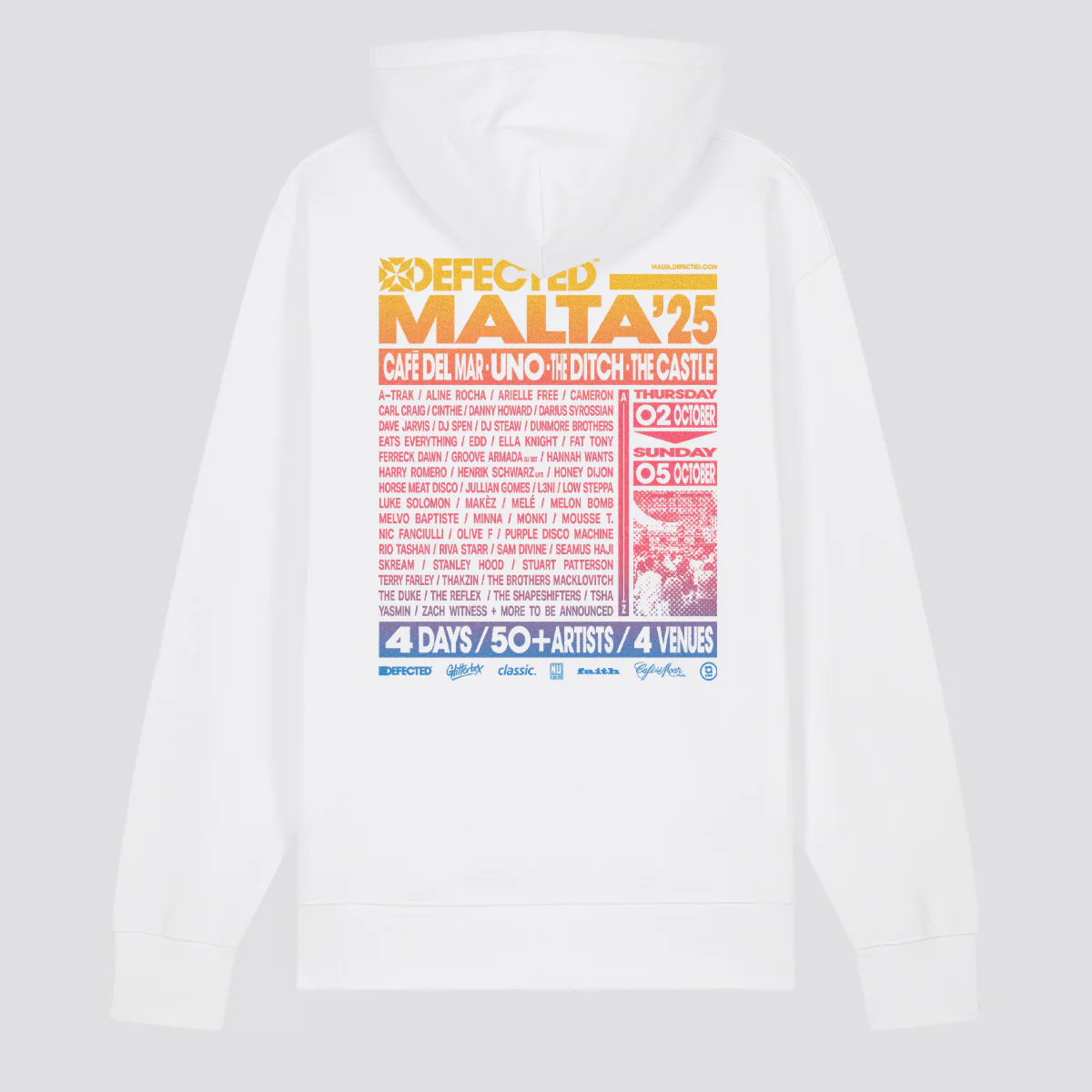 Defected Malta 2025 Line Up Hoodie
