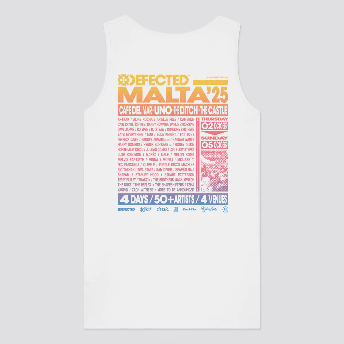 Defected Malta 2025 Line Up Vest