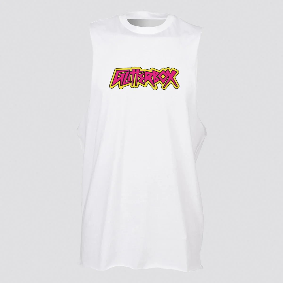 Glitterbox Yellow/Pink Punk Logo Oversized Vest - Image 2